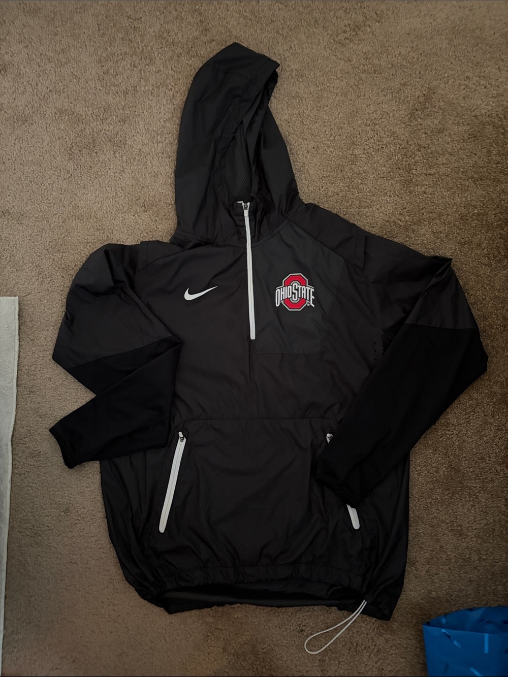 Nike Black Hooded Wind Breaker with Ohio State Logo